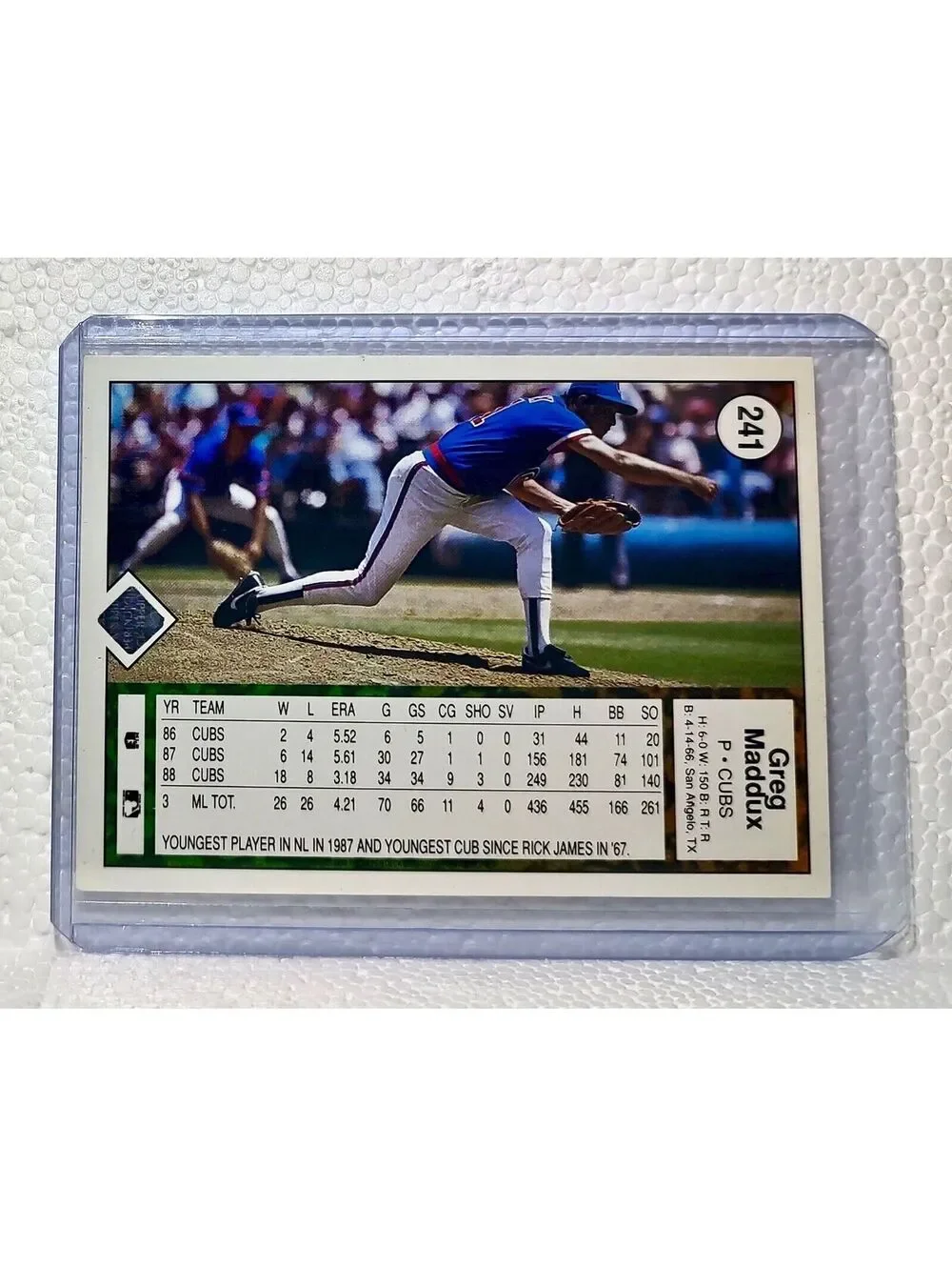 Greg Maddux 1989 Upper Deck MLB #241 Baseball Card Atlanta Chicago Cubs